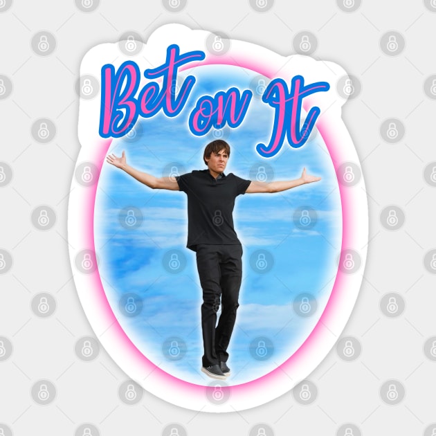 Troy Bolton Says Bet On It Sticker by graphicbombdesigns